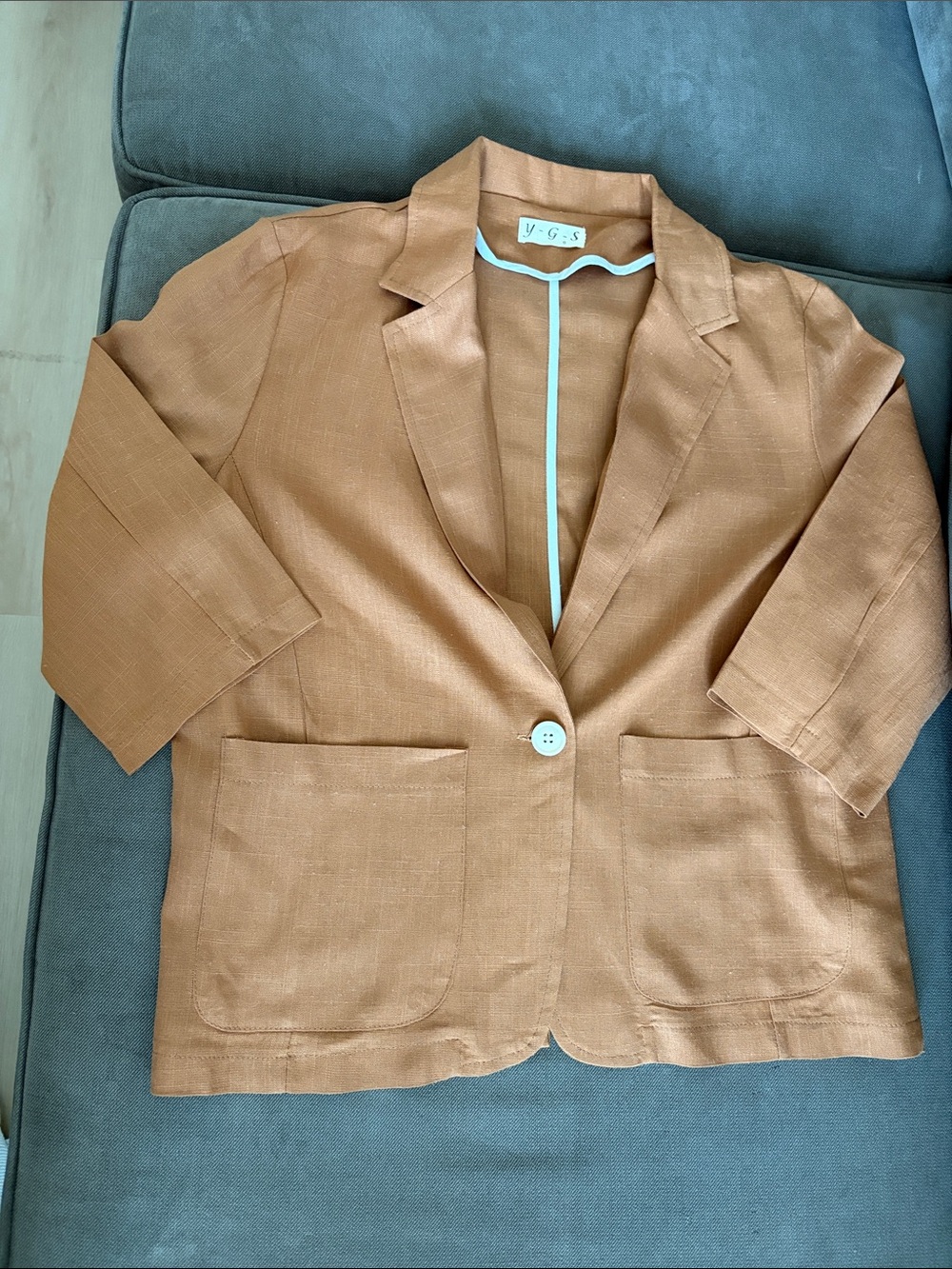 Lightweight Copper Blazer Jacket with Notch Lapel